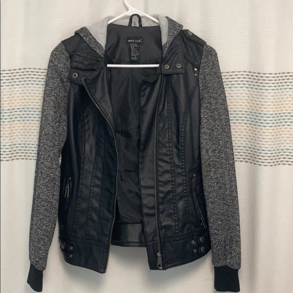 Leather Zip Up with Hood